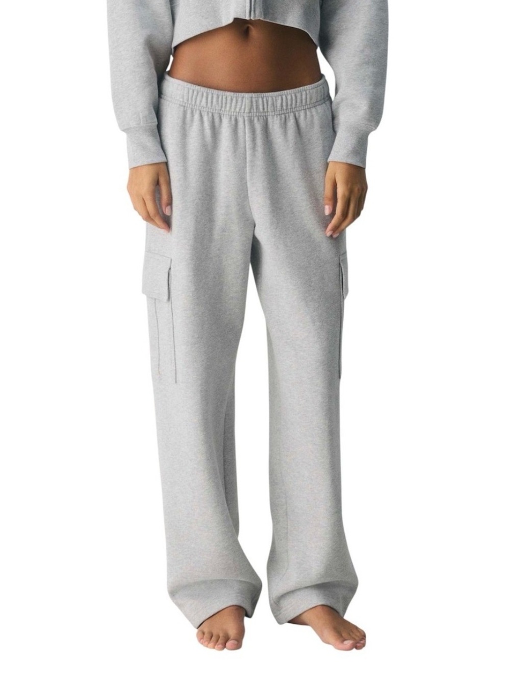 Aritzia TNA Cozy Sweatfleece Mega Cargo Sweatpant Grey SZ XXS